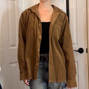 vintage oversized brown corduroy button down shacket